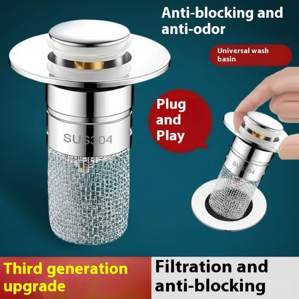 Copper Mesh Sink Drain Filter & Deodorant Cap — Washbasin Strainer (6 Styles)