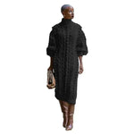 Buy Cashmere Winter Split Turtleneck knitted Midi Thick Sweater Dress - EX-STOCK CANADA