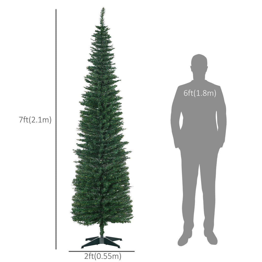 7' PVC Slim Pencil Artificial Christmas Tree 390 Branch Tips EX-STOCK Canada 