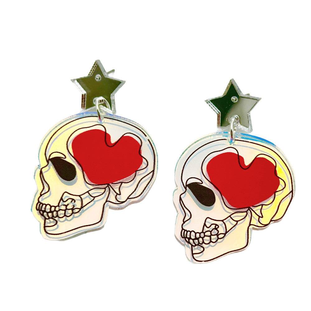 Halloween Day Ornament Colorful Ghost Eyes Funny Acrylic Earrings For Women - EX-STOCK Canada