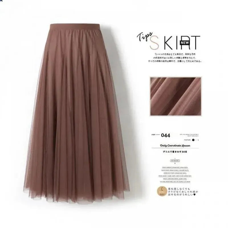 Pleated Mesh Midi Skirt – Women's Prairie Swing Skirt - EX-STOCK CANADA