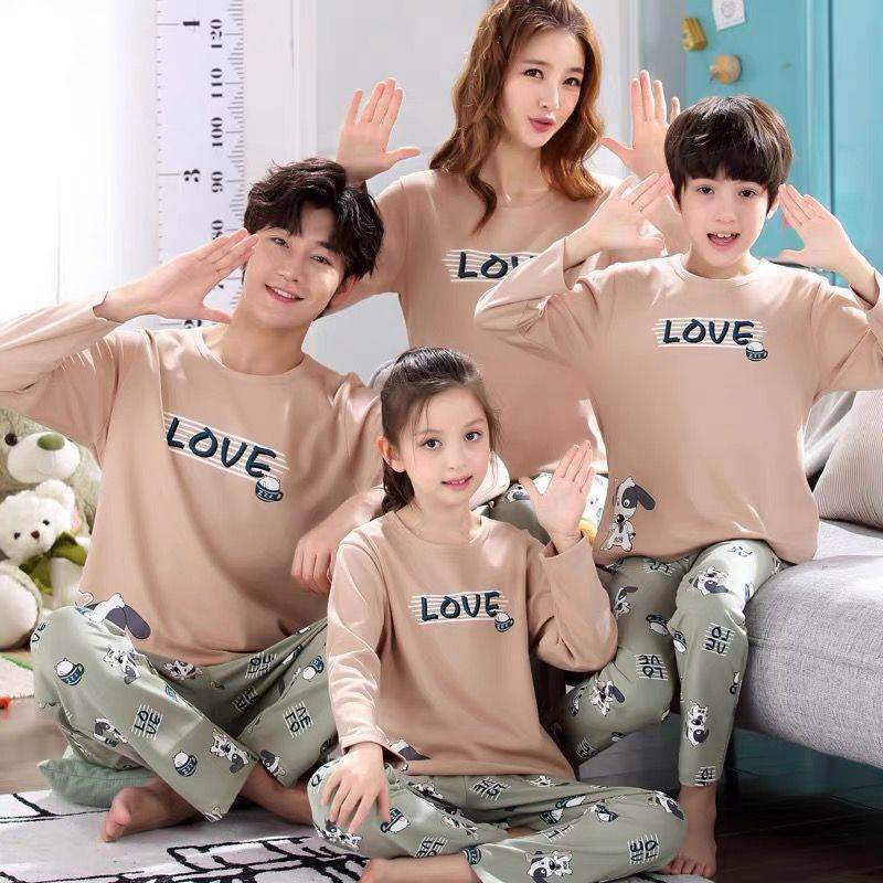 Parent-child Pajamas Cotton Long Sleeve Cartoon Children's Loungewear EX-STOCK