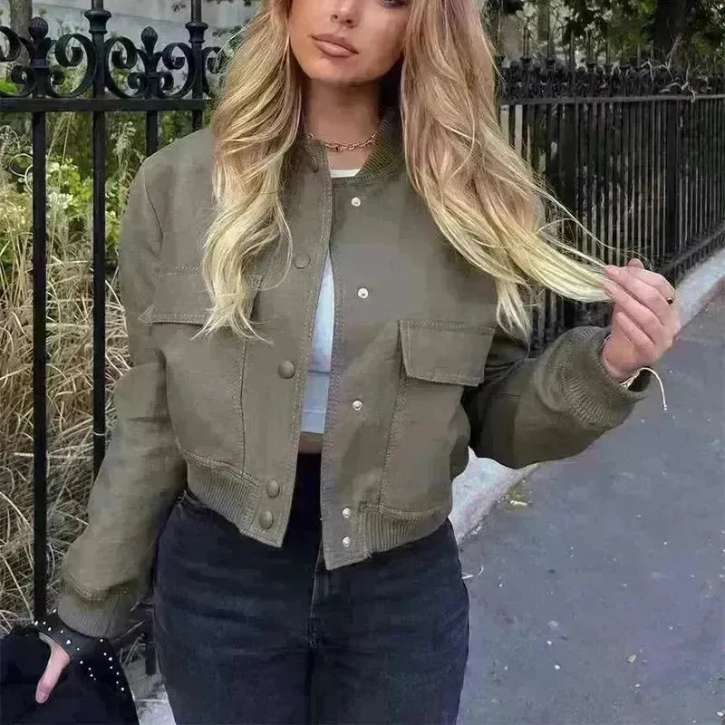 Fall Single Breasted  Cashmere Cropped Jacket for women - EX-STOCK CANADA