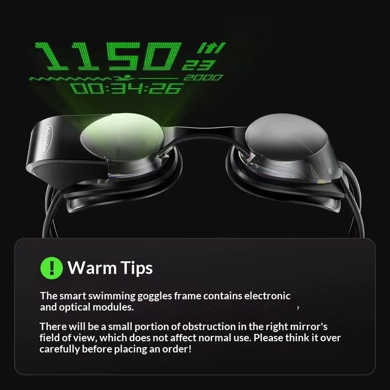 Smart Anti-Fog Swimming Goggles with Digital Display for Nearsighted Swimmers