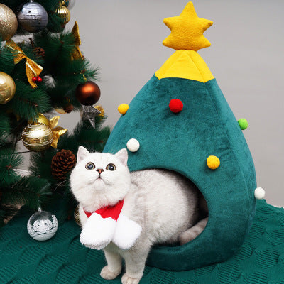 Christmas Tree Pet Bed Winter Warm Pet Nest Cat House Dog pet supplies EX-STOCK Canada 