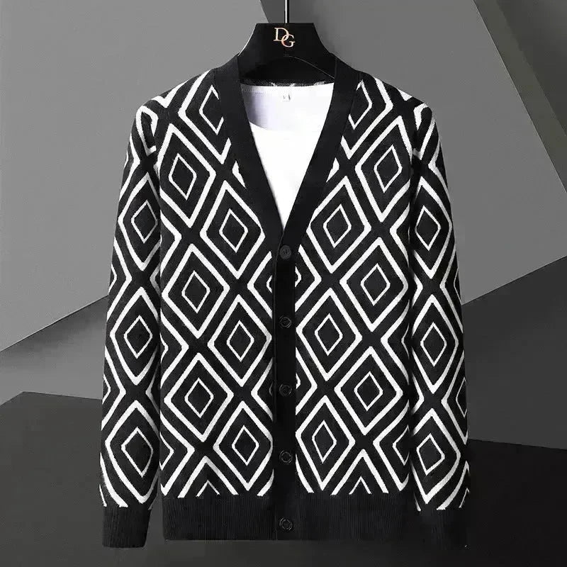 Slim fit  High-end Knitted Cardigan Sweater For Men - EX-STOCK CANADA