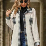 Plaid Woolen Coat Fashion Lapel Single-breasted Mid-length Coat Women's Clothing - EX-STOCK CANADA