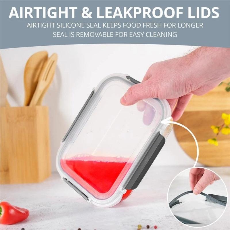Glass Food Storage Containers With Lids - 5 Airtight Food Storage Containers 