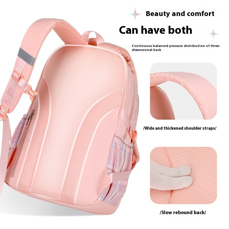 Primary School Student Schoolbag Girls' Plaid Backpack EX-STOCK