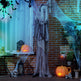 74inch Life Size Outdoor Halloween Decorations Skeleton Witch, Sound And Motion Activated Animated Prop Animatronic Decor With Light Up Eyes, Spooky Sound EX-STOCK