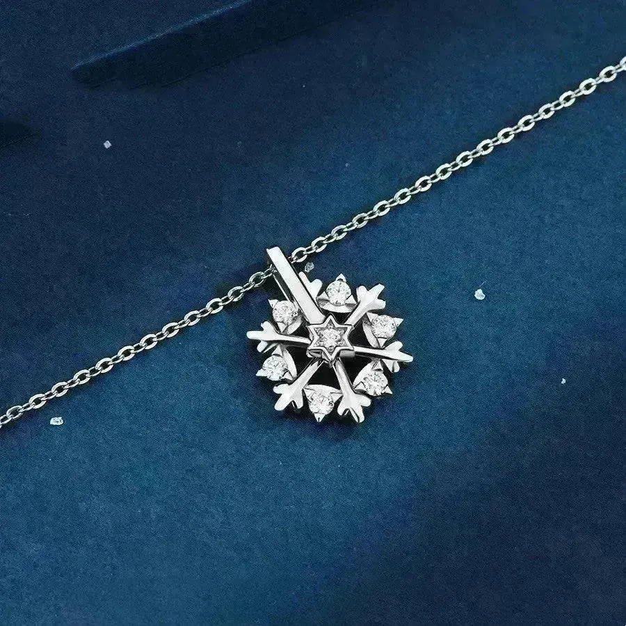 Luxury Rhinestone Christmas Snowflakes Necklace Gift for women - EX-STOCK CANADA
