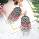 Beaded fringed hollow earrings - EX-STOCK CANADA
