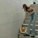 Retro Bootcut Jeans Women's Thin Section High Waist Slim Fit - EX-STOCK CANADA