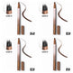 Eyebrow pencil with slanted tip and color options on a white background