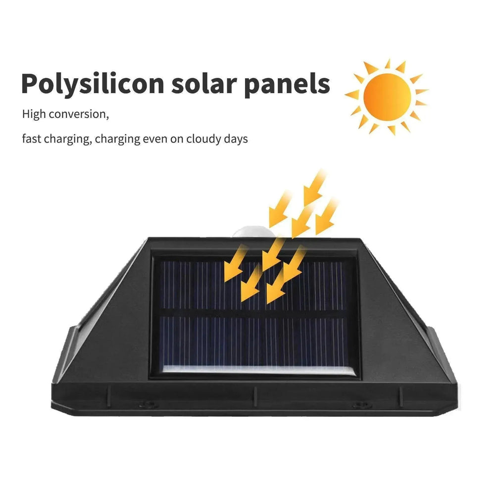 4X Solar Power PIR Motion Sensor Wall Lights LED Outdoor Garden Security Lamp - EX-STOCK CANADA
