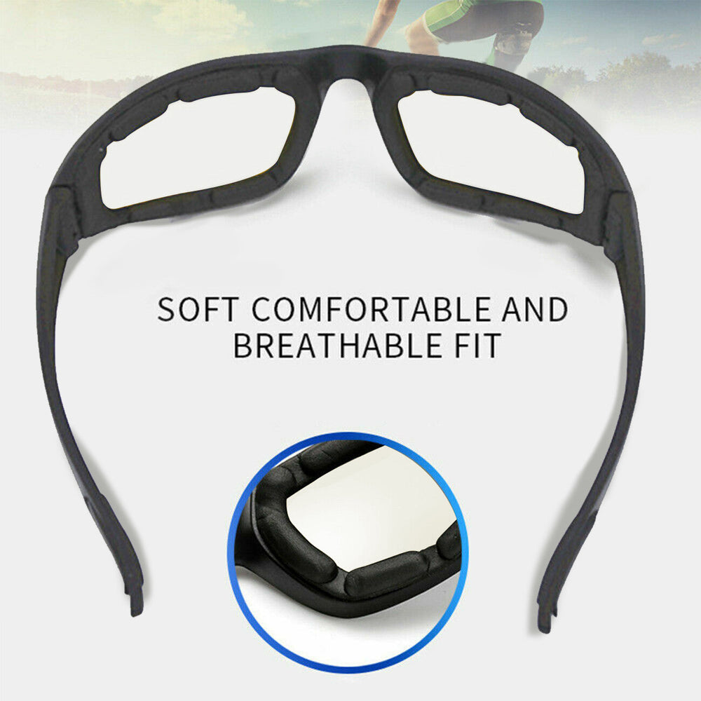 Cycling Sunglasses Chopper Outdoor Sports Glasses For Men Women Wrap Around UV400 Protection For Fishing Driving Glasses Windproof Clear Lens EX-STOCK
