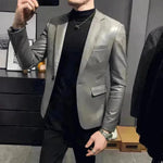 New Trendy Vintage Autumn Winter Slim fit Leather Jacket Men