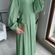 Muslim Round Neck Lantern Sleeve Robe Elegant And Comfortable Dress - EX-STOCK Canada