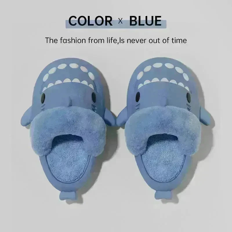 Winter Shark Slippers Detachable Warm Fuzzy Slippers Bedroom House Shoes Women - EX-STOCK CANADA
