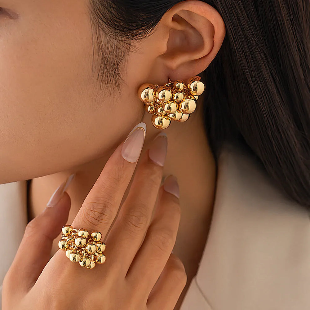 Fashion Geometry Pattern Beaded Earrings Suit - EX-STOCK CANADA