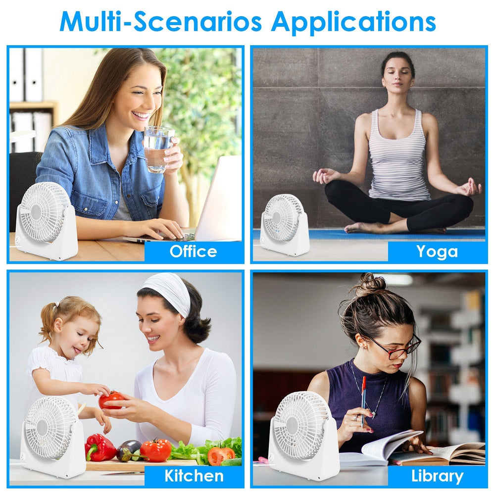6.5in Desk Fan USB Powered 2 Speeds Table Cooling Fan Tilt Quiet Desktop Fan For Bedroom Office EX-STOCK