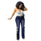 Solid Color Jeans Lace Up Bootcut Trousers - EX-STOCK CANADA