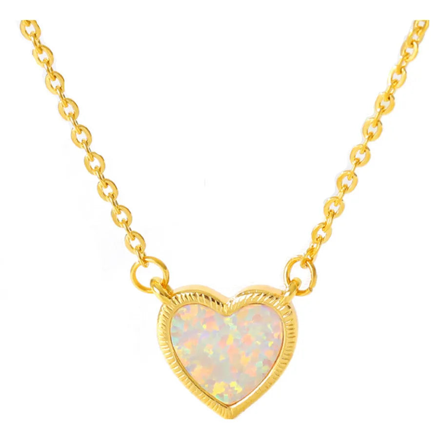 Romantic Heart Necklace Copper Zircon Pendant Necklace for women - EX-STOCK CANADA