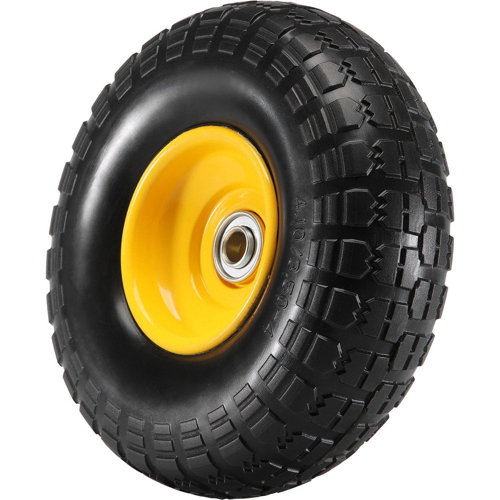 Solid PU Run-Flat Tire Wheel, 2-Pack, 400 Lbs Dynamic Load, 450 Lbs Static Load, Flat Free Tubeless Tires And Wheels For Hand Truck, Utility Cart, Dollies, Garden Trailers, Various Carts EX-STOCK