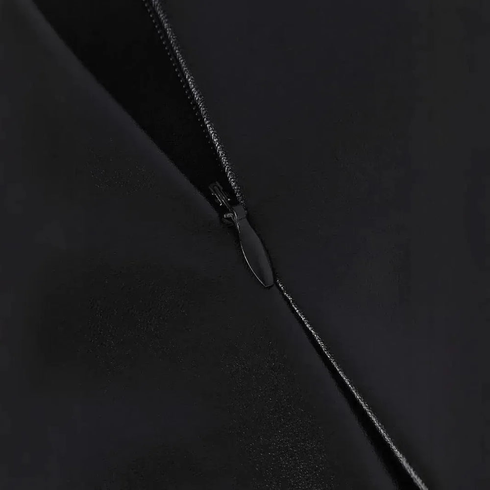 Front Split Leather Skirt Formal Office Work High Waist Sheath midi black Skirt - EX-STOCK CANADA