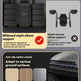 An infographic comparison graphic for an e-commerce listing, showcasing a black padded knee support pad with eight elbow supports on the left, and a smaller, narrow elbow support on the right. The left panel is labeled 'Widened eight elbow support' with a red checkmark, while the right panel is labeled 'Small narrow elbow support' with a red X.
