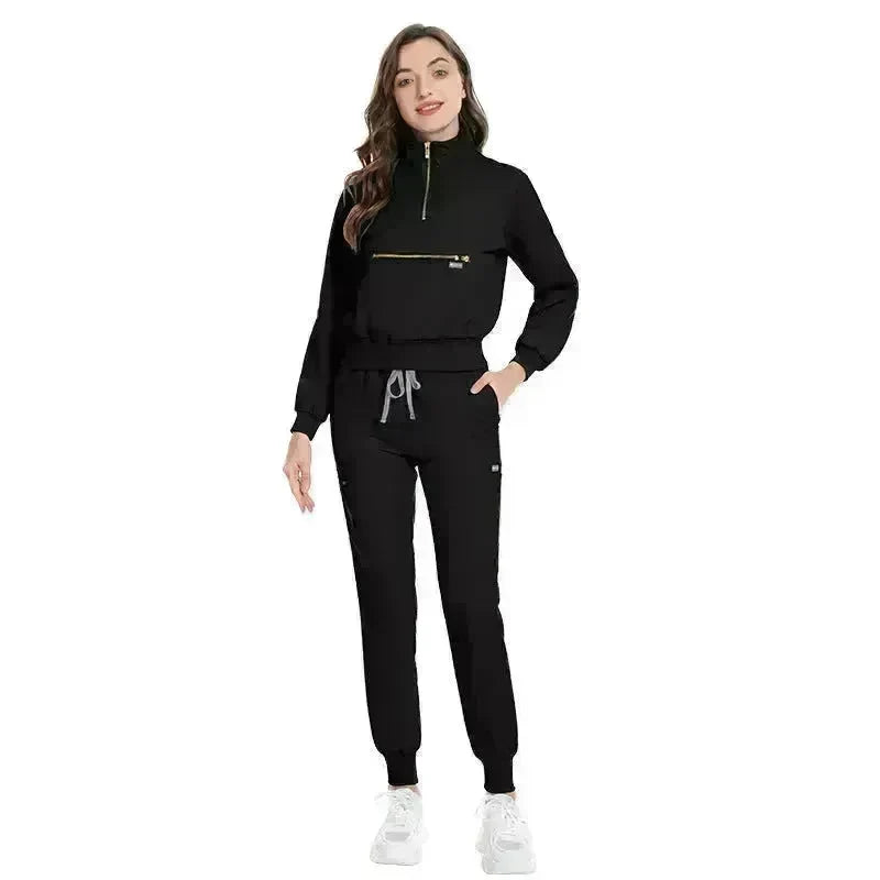 Leisure Jogging Surgical Gown Split Hospital Surgical Gown Stretch Nurse Suit EX-STOCK