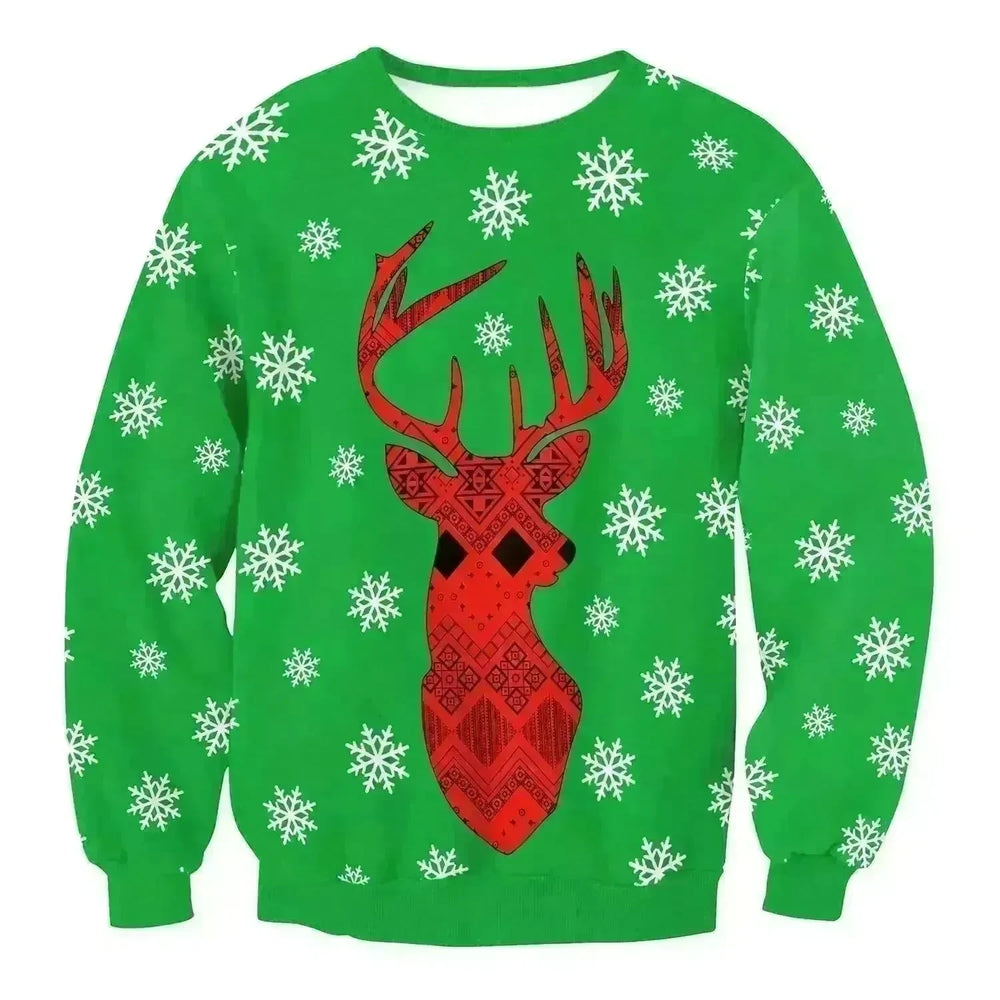 Autumn Winter Fashion Ugly Christmas Sweater Santa Elf Funny Pullover Womens Mens Print Sweaters Tops Clothing - EX-STOCK CANADA