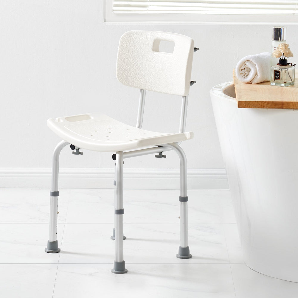 Shower Chair, Shower Seat With Back, Adjustable Height Shower Stool, Shower Chair For Inside Shower Bathtub, Non-slip Bathroom Bench Bath Chair For Elderly Disabled Handicap, 350 Lbs Capacity EX-STOCK
