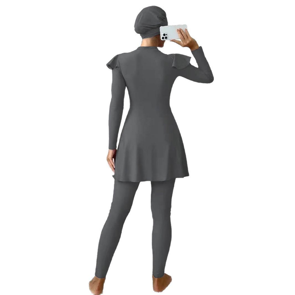 ملابس سباحة للمسلمات بأكمام طويلة، فستان سباحة طويل، وشورت سباحة طويل، طقم من قطعتين EX-STOCK Canada