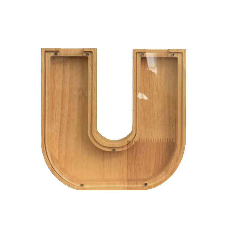 Wooden letter 'U' on a white background
