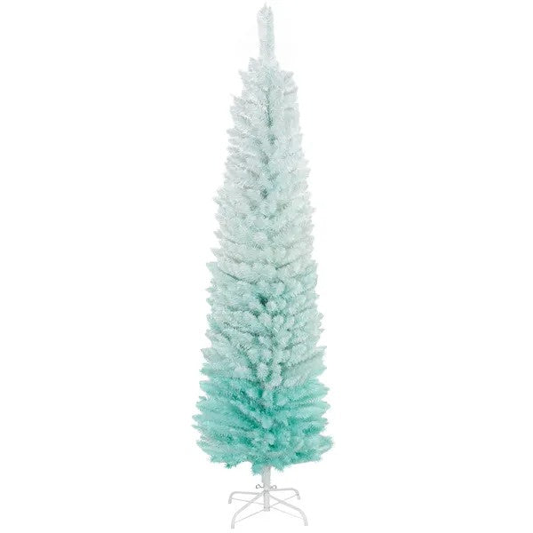 5ft Pencil Christmas Trees, Skinny Artificial Christmas Tree For Xmas Holiday Decor, Gradient Blue EX-STOCK Canada 