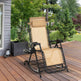 Ergonomic Recline  Beige Zero Gravity Rocker With Headrest, Tray  Phone Holder EX-STOCK