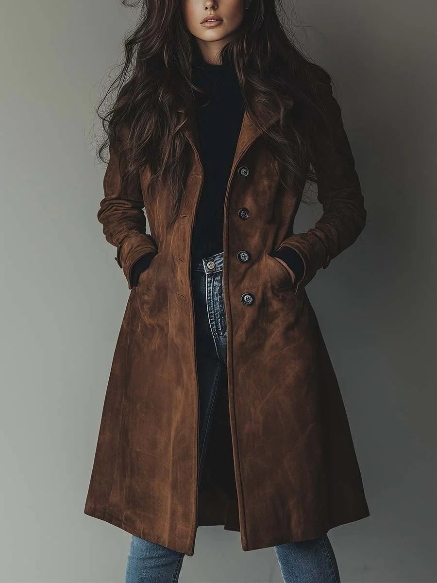 Womens Western Style Long Trench Coat For Fall And Winter EX-STOCK Canada 