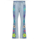 Women's Fashion Pattern Colorblock Bootcut Jeans - EX-STOCK CANADA