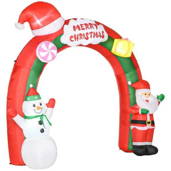 9ft Christmas Inflatable Archway With Santa Claus And Snowman For Outdoor, Blow Up Decoration With LED Lights EX-STOCK Canada 
