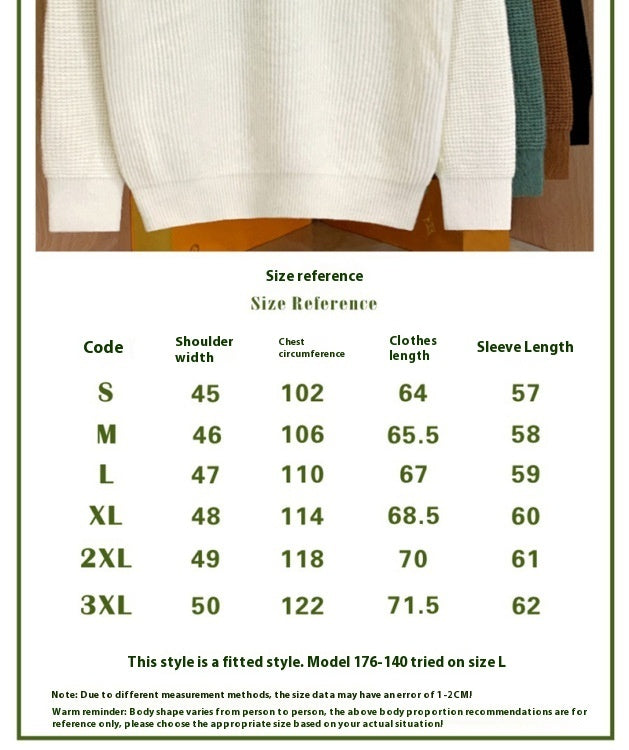 Autumn Fashion Knitted Woolen Thick Round Neck Pullover Sweater for men 