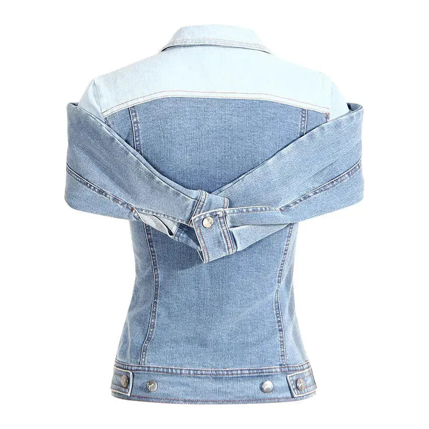 Sweet Cool Bandage Dress Shirt Slimming Denim jeans Shirt women - EX-STOCK CANADA