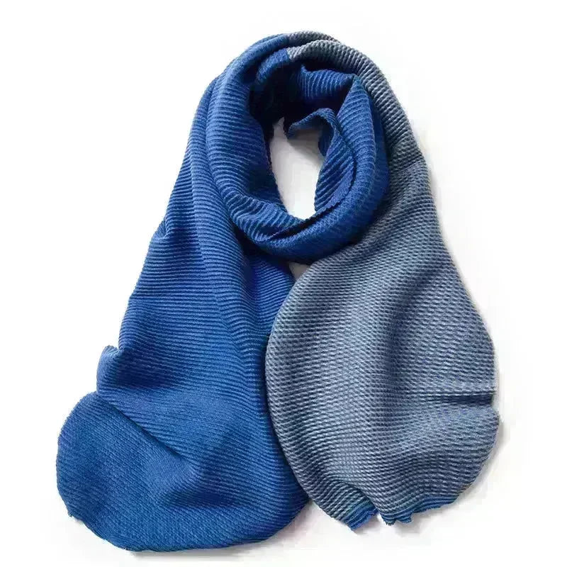 Gradient Mixed-color Scarf Winter Double-sided Wrinkled Imitation Cashmere Scarf Popular Versatile And Elegant Shawl For Women - EX-STOCK CANADA