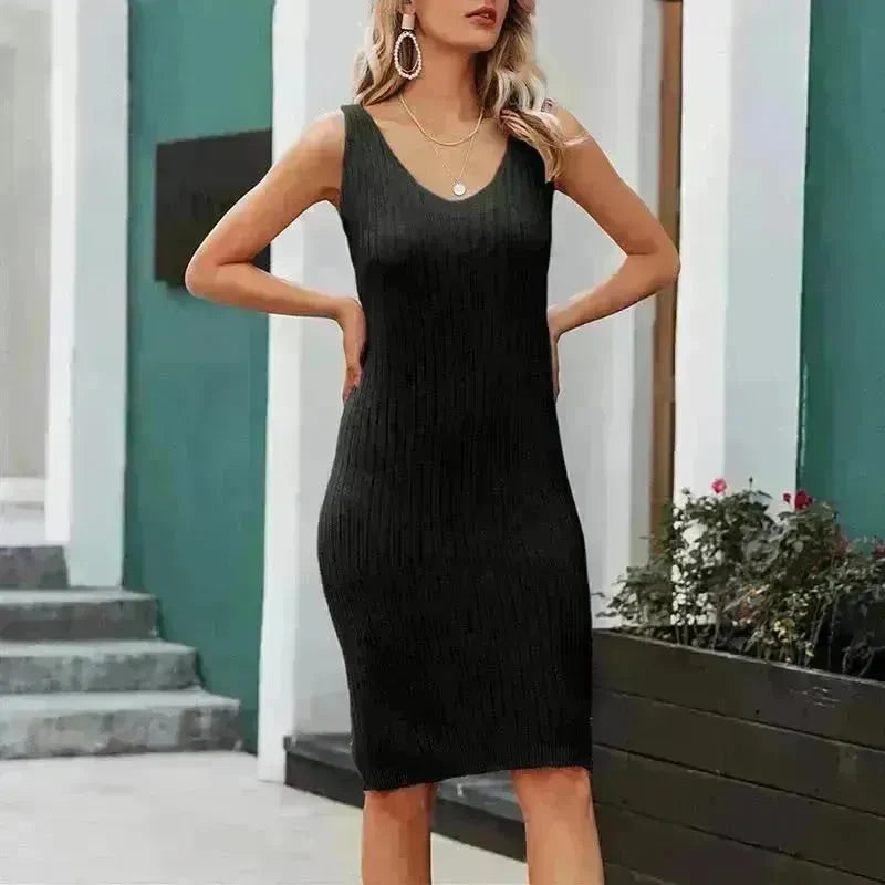 Women 2pcs Winter Outfit Cashmere dress Cropped Pullover top - EX-STOCK CANADA