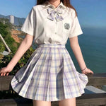 Student Jk Plaid Skirt Preppy Style Mini Pleated  Kilt Skirt - EX-STOCK CANADA