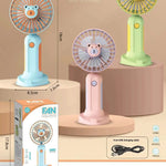 New Summer Cartoon Handheld Mini Usb Rechargeable Fan Desktop Stand - EX-STOCK CANADA