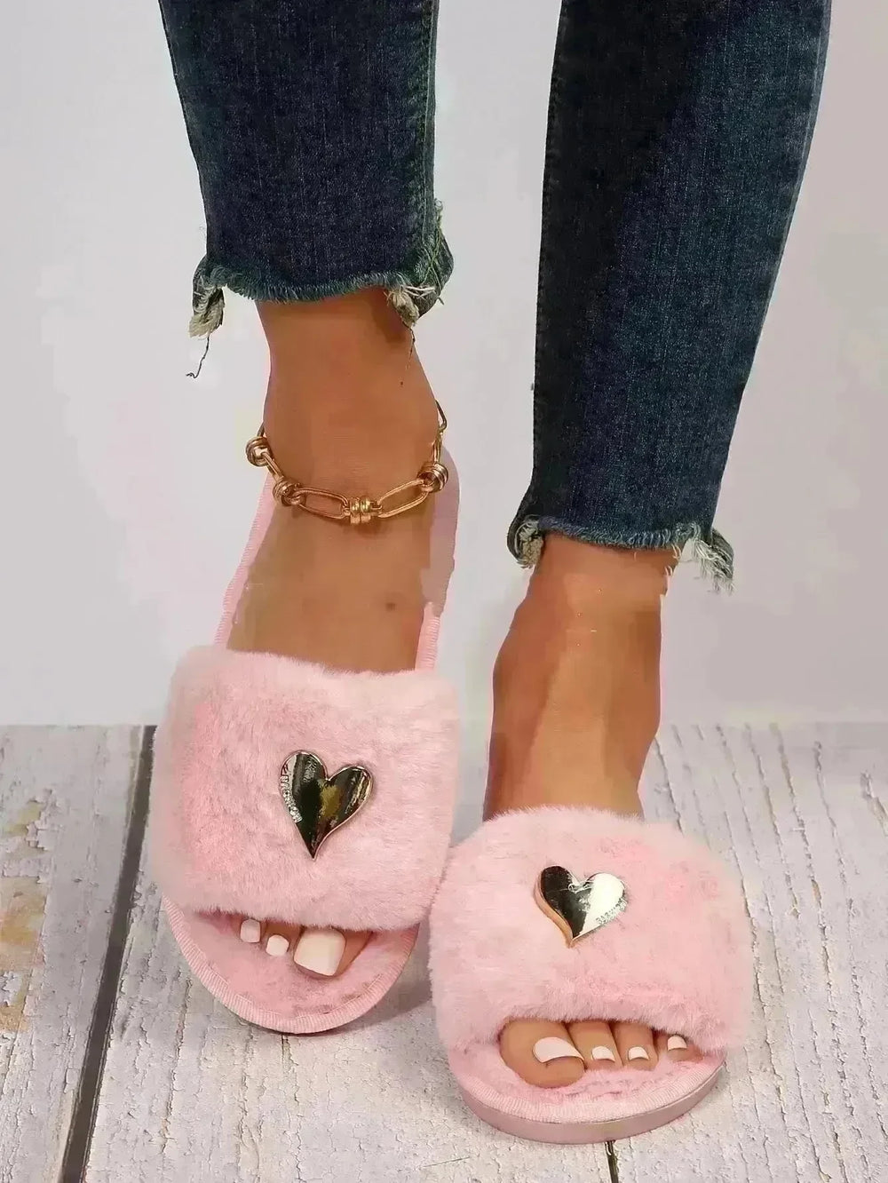Fluffy Slipper Fall Winter Warm Home Fur Furry Slippers Women Plush Shoes Indoor House Fuzzy Flip Flops Female Padded Fleece Living Bedroom - EX-STOCK CANADA