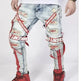 AliExpress White High-end Denim Men's Trousers Cross-border Foreign Trade Hole Trend Black Slim Jeans Men - EX-STOCK CANADA