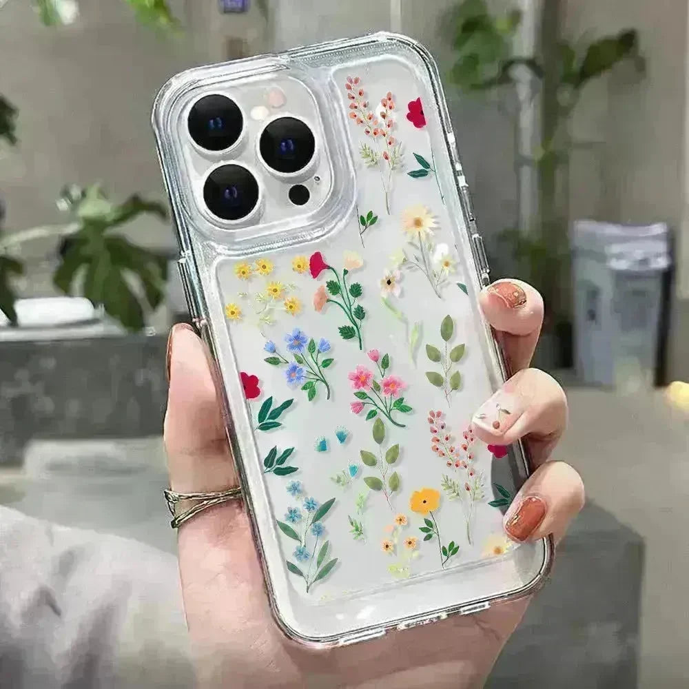 Antique Flower Transparent Phone Case - EX-STOCK CANADA
