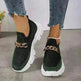 Fashion Chain Design Mesh Shoes For Women Breathable Casual Soft Sole Walking Sock Slip On Flat Chunky Sneakers Shoes for Women - EX-STOCK CANADA